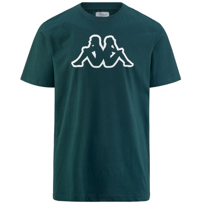 T-ShirtsTop Man LOGO  AMBERIS T-Shirt Green Dk-White | kappa Photo (jpg Rgb)			