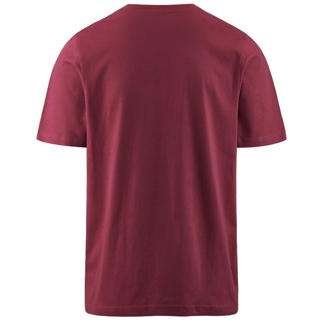 T-ShirtsTop Man LOGO AMBERIS T-Shirt RED GRANATA - WHITE Dressed Side (jpg Rgb)		