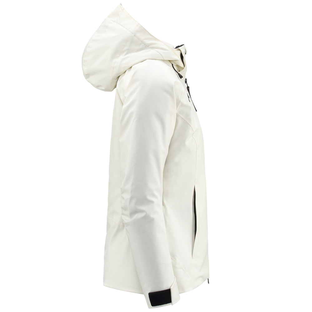 Jackets Woman 6CENTO 610 Mid WHITE ANTIQUE-BLACK Dressed Front (jpg Rgb)	
