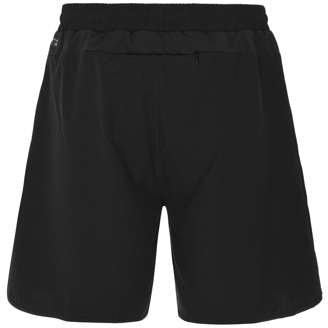 Shorts Man KOMBAT BERROW Sport  Shorts BLACK - ORANGE POPSICLE Dressed Front (jpg Rgb)	