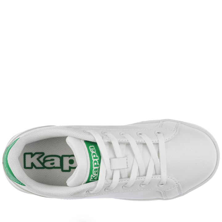 Sneakers Kid unisex  GALTER 5 KID Low Cut WHITE-GREEN Dressed Back (jpg Rgb)		
