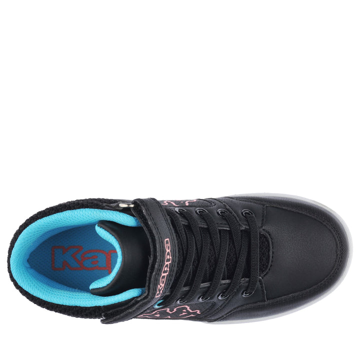 Sneakers Kid unisex LOGO KASH MD EV KID Mid Cut BLACK-ROSE SALMON-BLUE RADIANCE Dressed Back (jpg Rgb)		