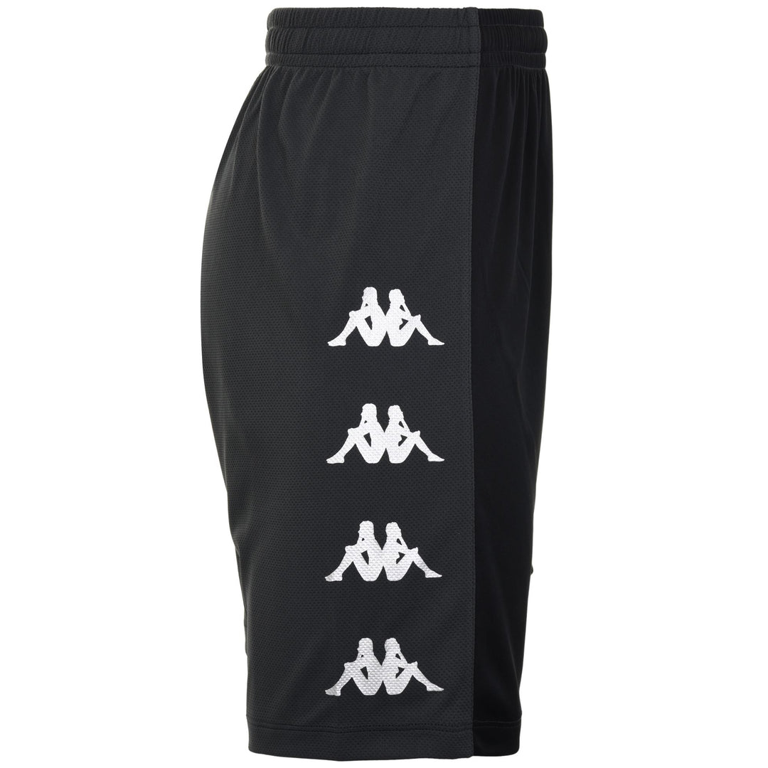 Shorts Man KAPPA4SOCCER DELEBIO Sport  Shorts BLACK - GREY SHADOW DK Dressed Front (jpg Rgb)	