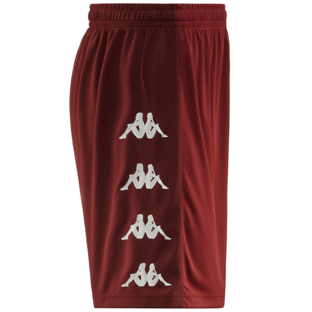 Shorts Man KAPPA4SOCCER DELEBIO Sport  Shorts RED GRANATA - BROWN PORT Dressed Front (jpg Rgb)	