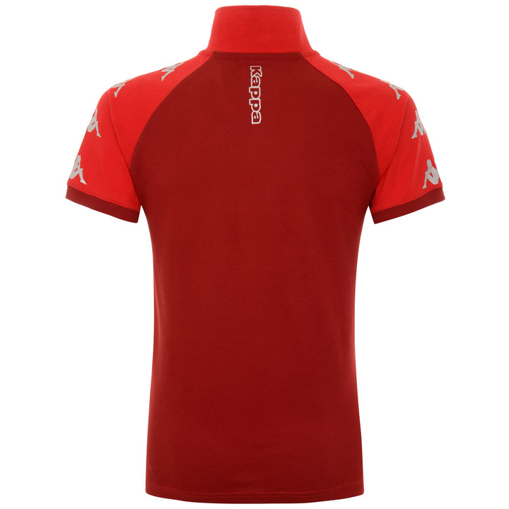 Polo Shirts Man KAPPA4SOCCER CALDES Polo RED-RED DAHILA DK Dressed Side (jpg Rgb)		
