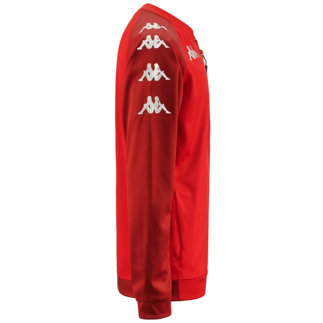 Fleece Man KAPPA4SOCCER VERONE Jacket RED-RED DAHILA DK Dressed Front (jpg Rgb)	
