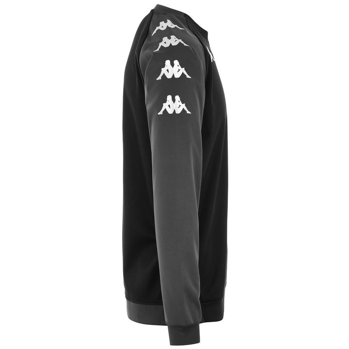 Fleece Man KAPPA4SOCCER PARME Jumper BLACK - GREY SHADOW DK Dressed Front (jpg Rgb)	
