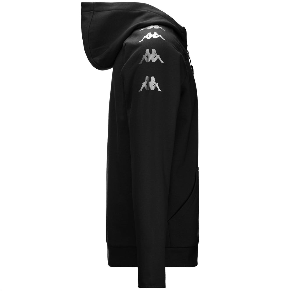 Fleece Man KAPPA4SOCCER DIVIETO Jacket BLACK Dressed Front (jpg Rgb)	