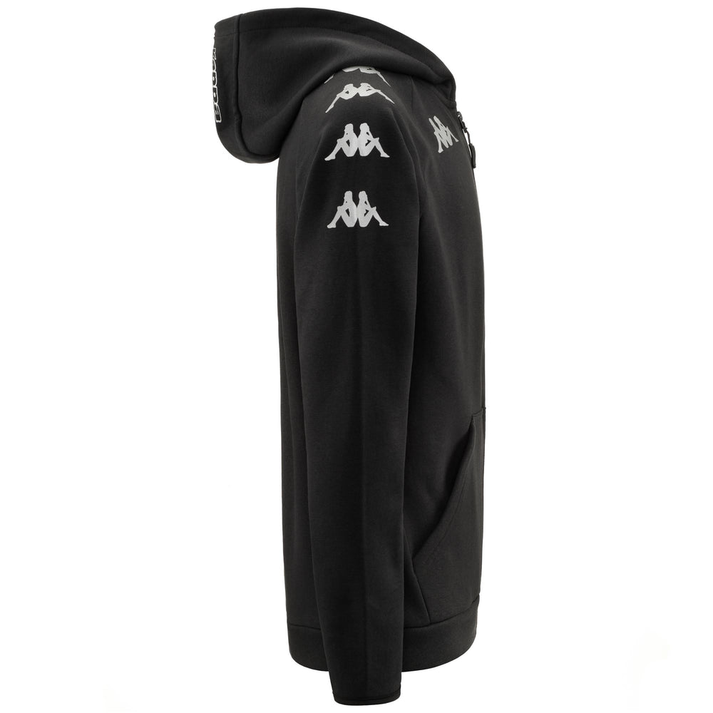 Fleece Man KAPPA4SOCCER DIVIETO Jacket BLACK GREYISH Dressed Front (jpg Rgb)	