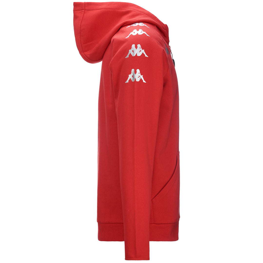 Fleece Man KAPPA4SOCCER DIVIETO Jacket RED CHINESE Dressed Front (jpg Rgb)	