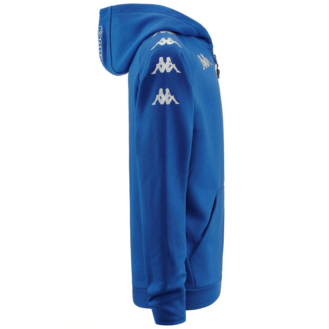 Fleece Man KAPPA4SOCCER DIVIETO Jacket BLUE SAPPHIRE Dressed Front (jpg Rgb)	