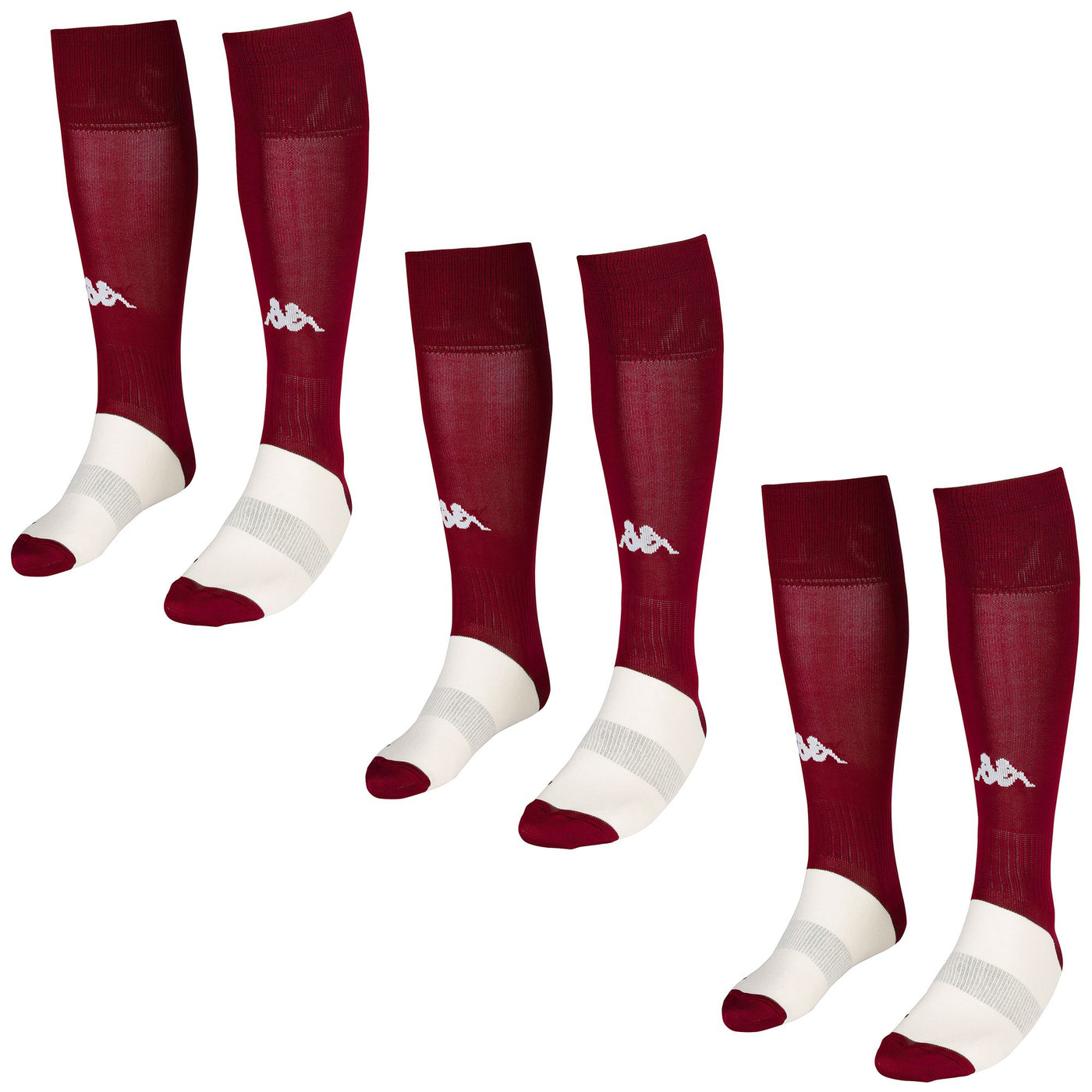 Socks Man KAPPA4SOCCER WULGAR 3PACK Knee High Sock RED GRANATA | kappa Photo (jpg Rgb)			