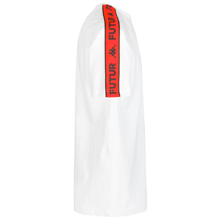 T-ShirtsTop Man AUTHENTIC KOMSA KFF T-Shirt WHITE-NEON ORANGE Dressed Front (jpg Rgb)	