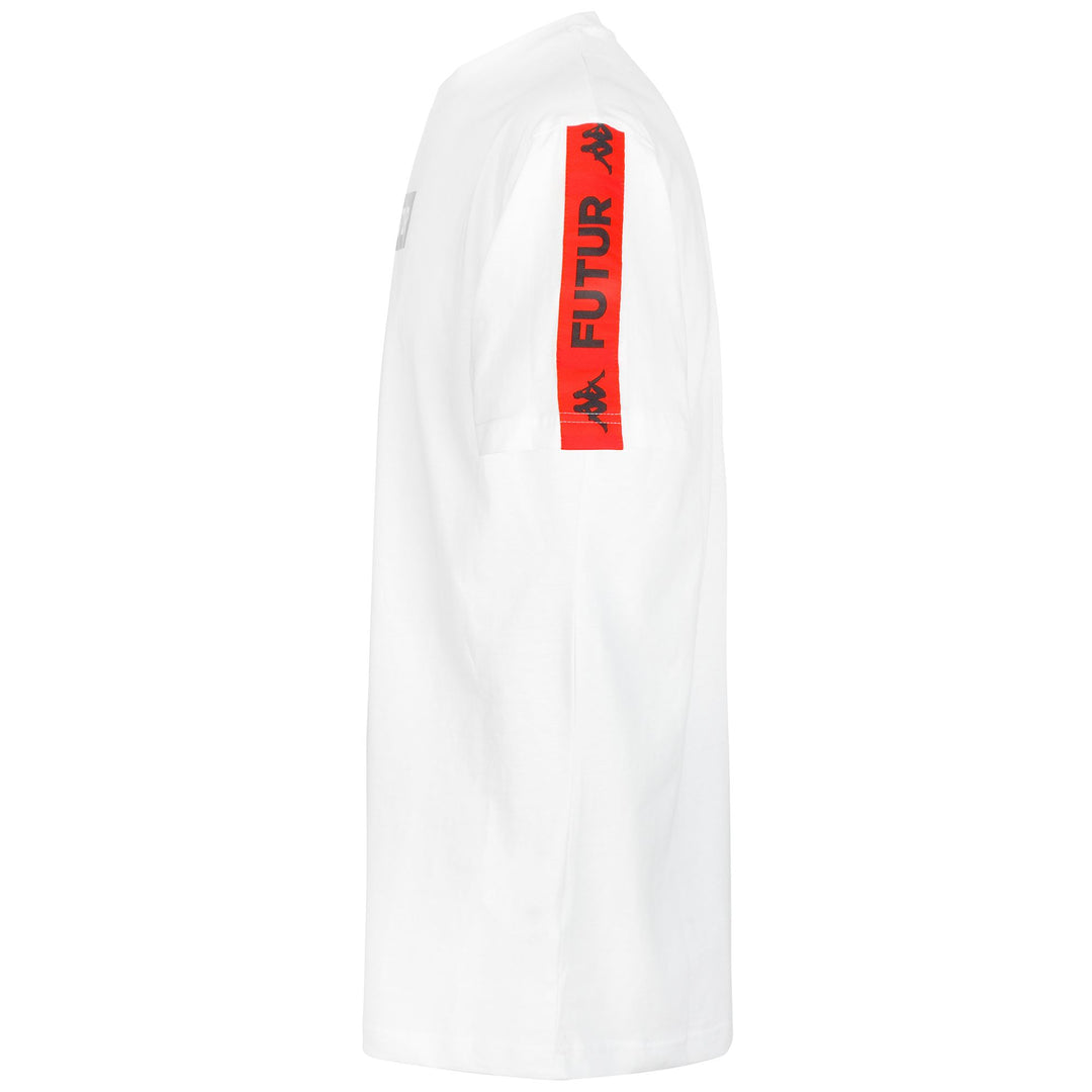 T-ShirtsTop Unisex AUTHENTIC KANAF KFF T-Shirt WHITE-NEON ORANGE-SILVER Dressed Side (jpg Rgb)		