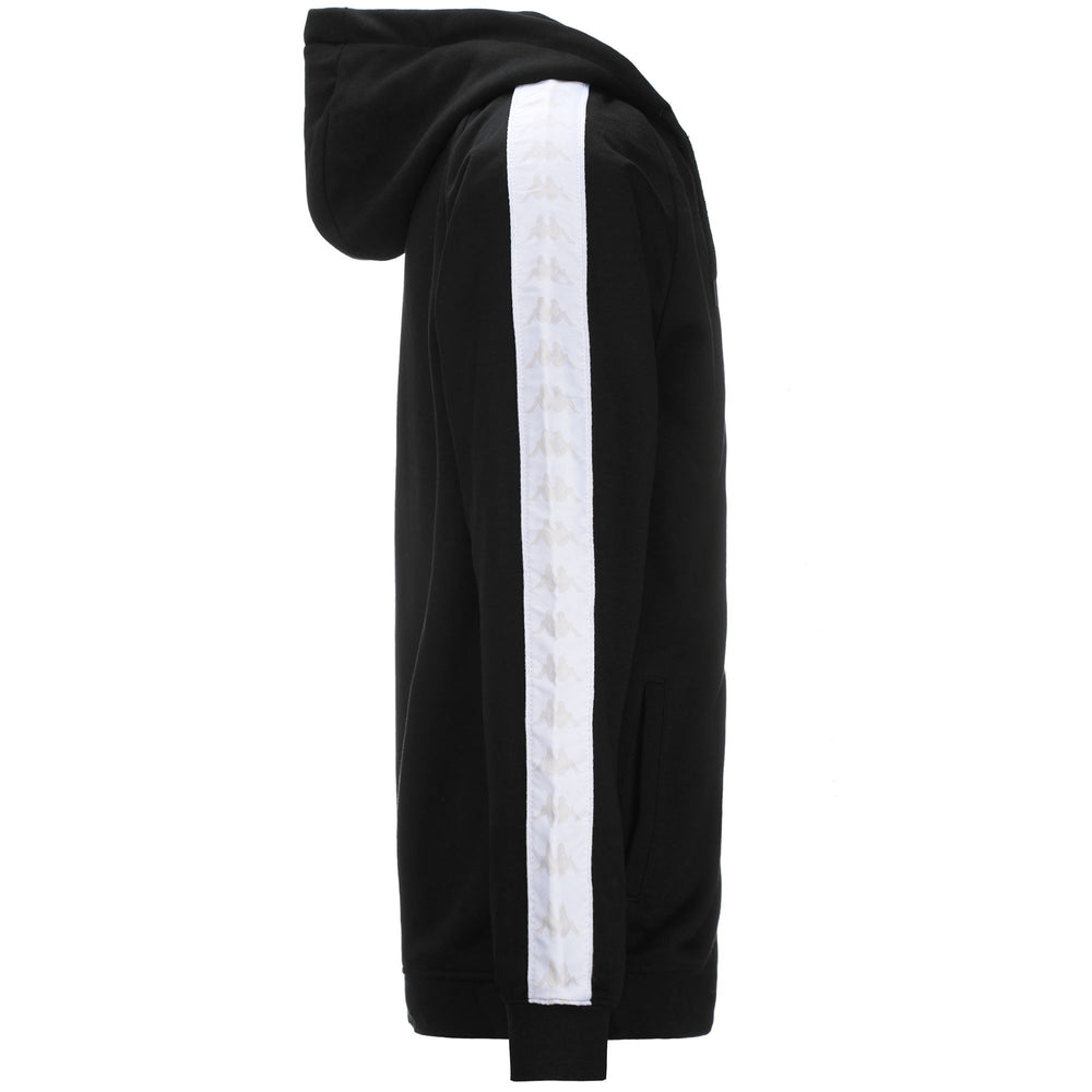 Fleece Man 222 BANDA ZAMIN 2 Jacket BLACK - WHITE - GREY LT Dressed Front (jpg Rgb)	