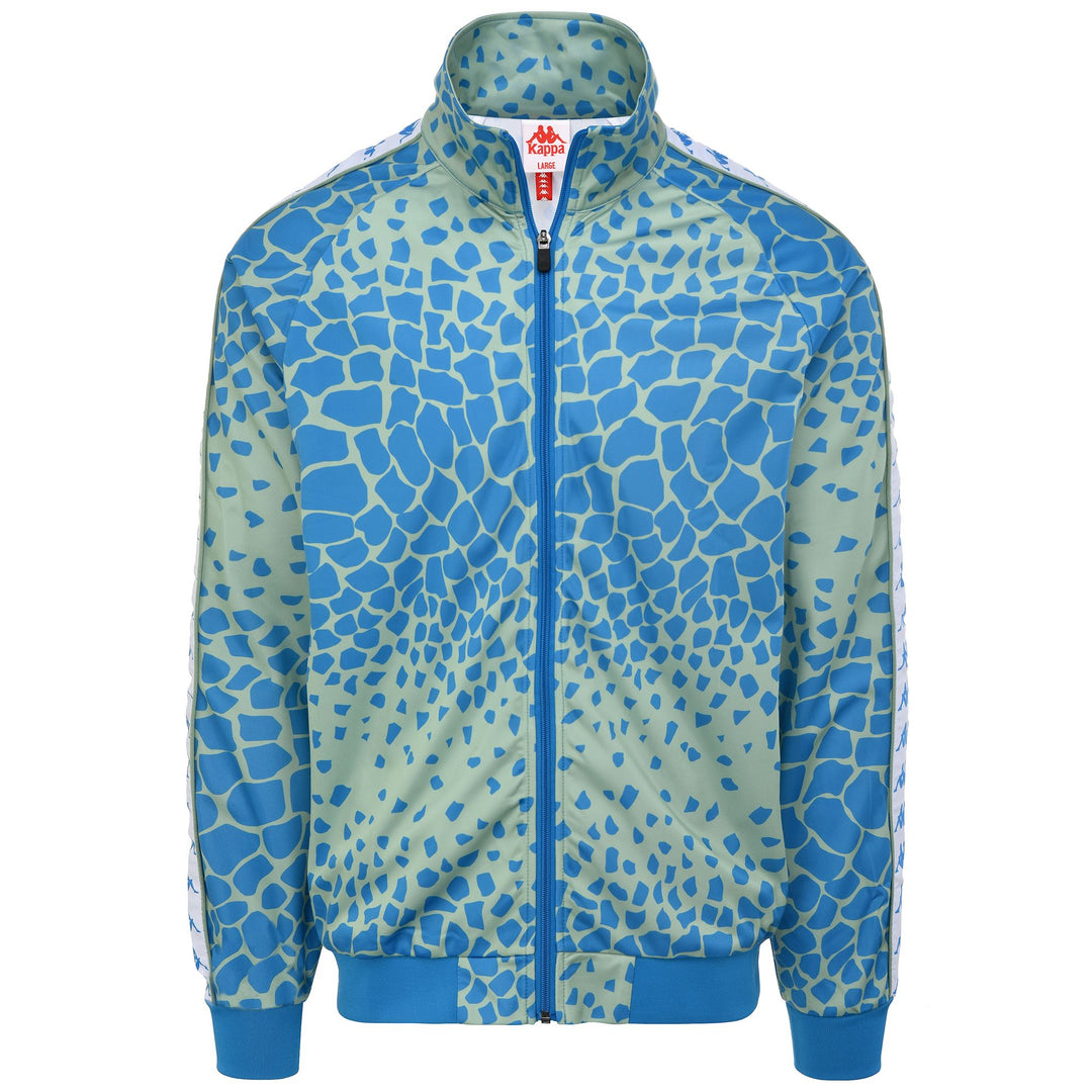 Fleece Man 222 BANDA ANNISTON 2 GRAPHIK Jacket GREEN DUSTY-BLUE SMURF GRAPHIK - WHITE Photo (jpg Rgb)			