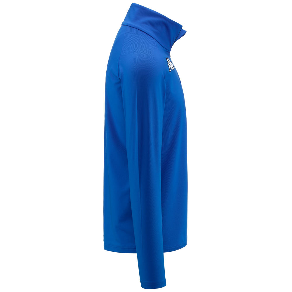 Fleece Unisex 6CENTO 687BK Jumper BLUE PRINCESS - BLACK Dressed Front (jpg Rgb)	