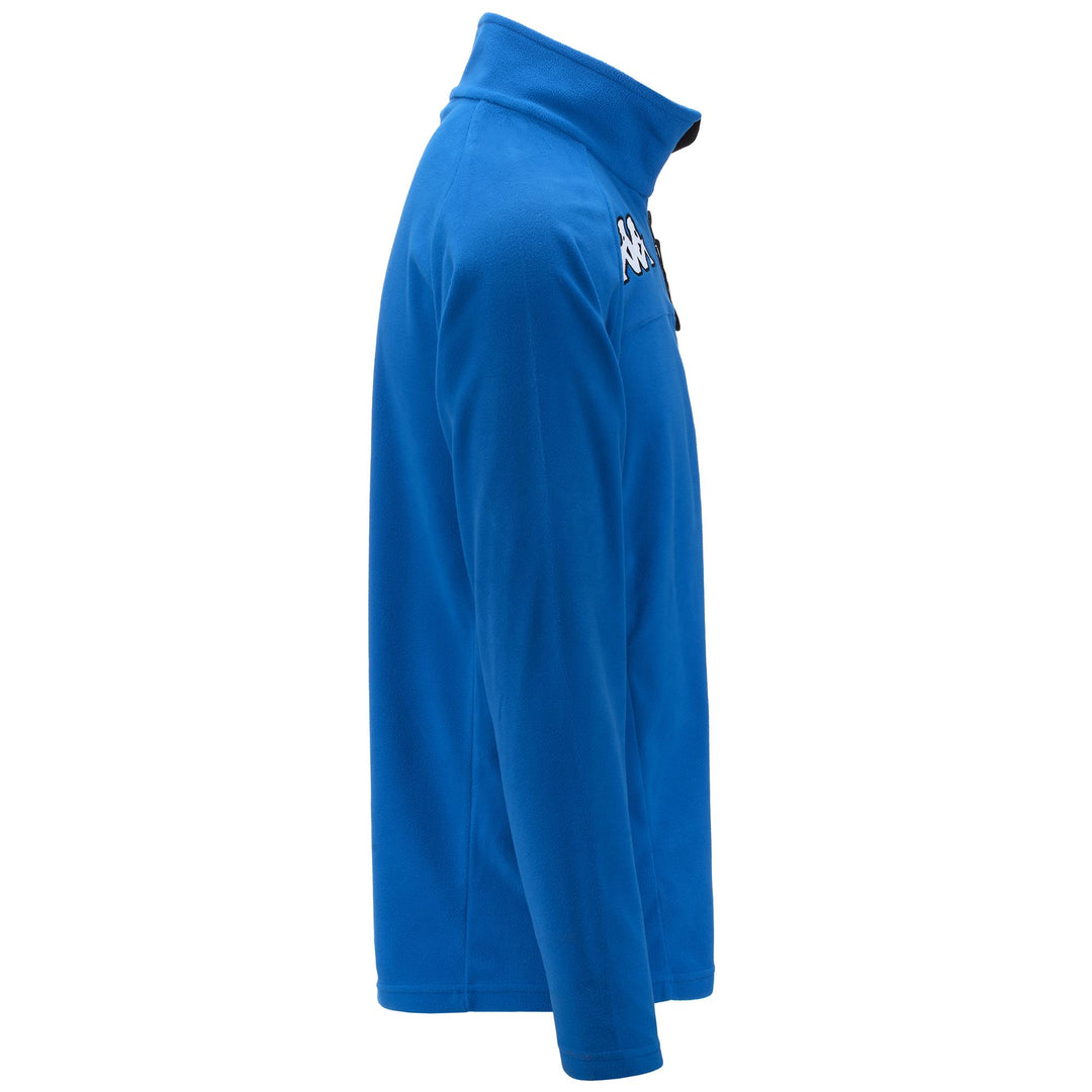 Fleece Unisex 6CENTO 687FZ Jacket BLUE - BLACK Dressed Front (jpg Rgb)	