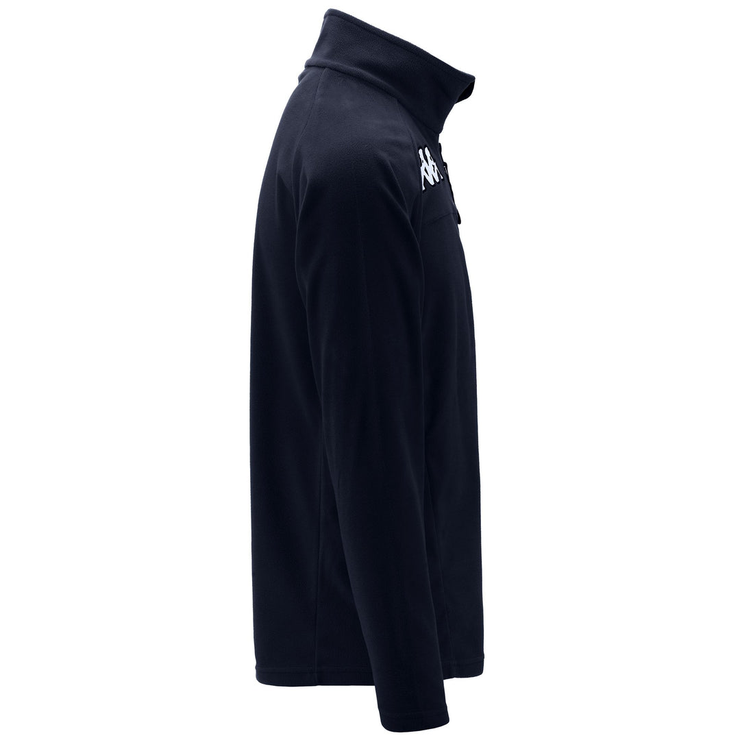 Fleece Unisex 6CENTO 687FZ Jacket BLUE DK-BLACK Dressed Front (jpg Rgb)	