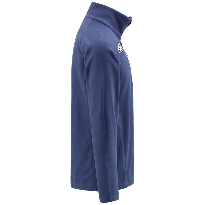Fleece Unisex 6CENTO 687FZ Jacket BLUE FIORD-BLACK Dressed Front (jpg Rgb)	