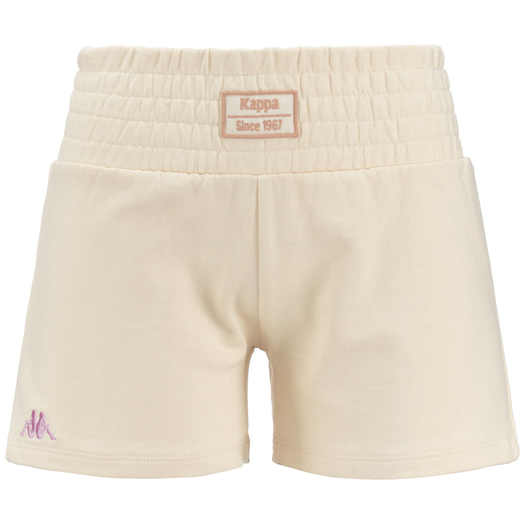 Shorts Woman AUTHENTIC SAMAEL ORGANIC Sport  Shorts WHITE ANTIQUE-PINK Photo (jpg Rgb)			