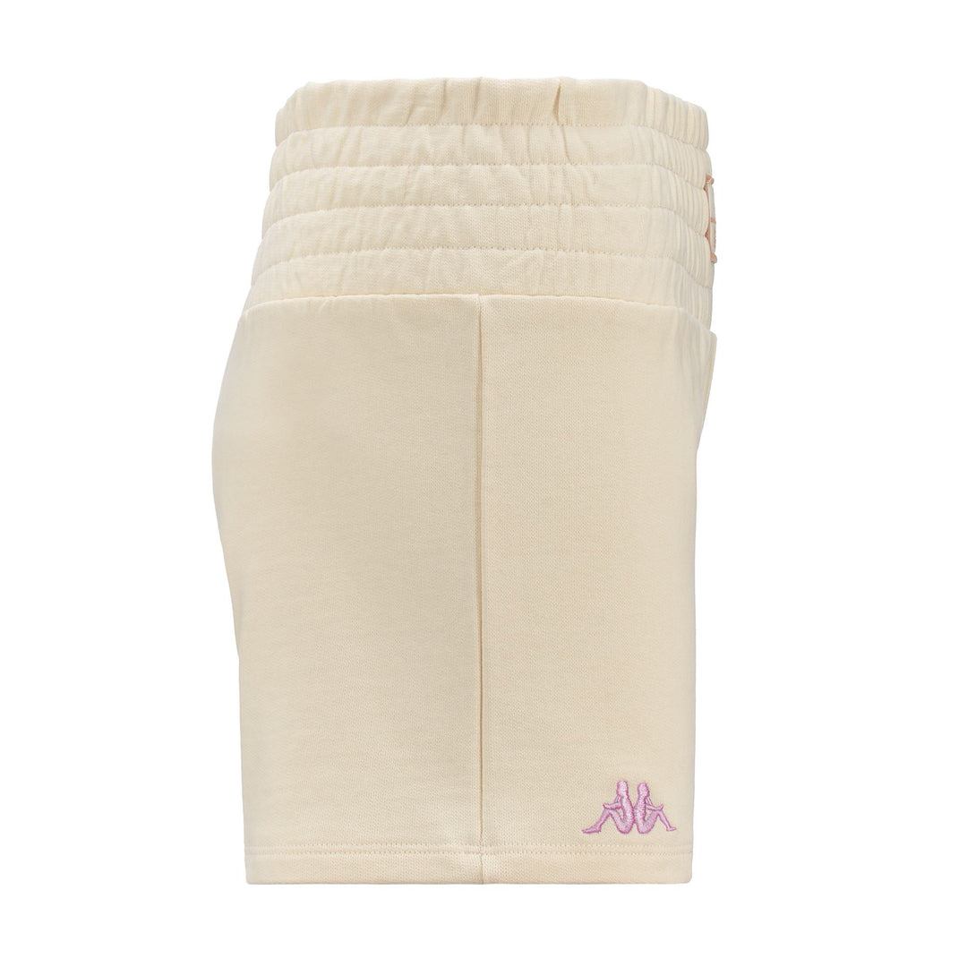 Shorts Woman AUTHENTIC SAMAEL ORGANIC Sport  Shorts WHITE ANTIQUE-PINK Dressed Front (jpg Rgb)	