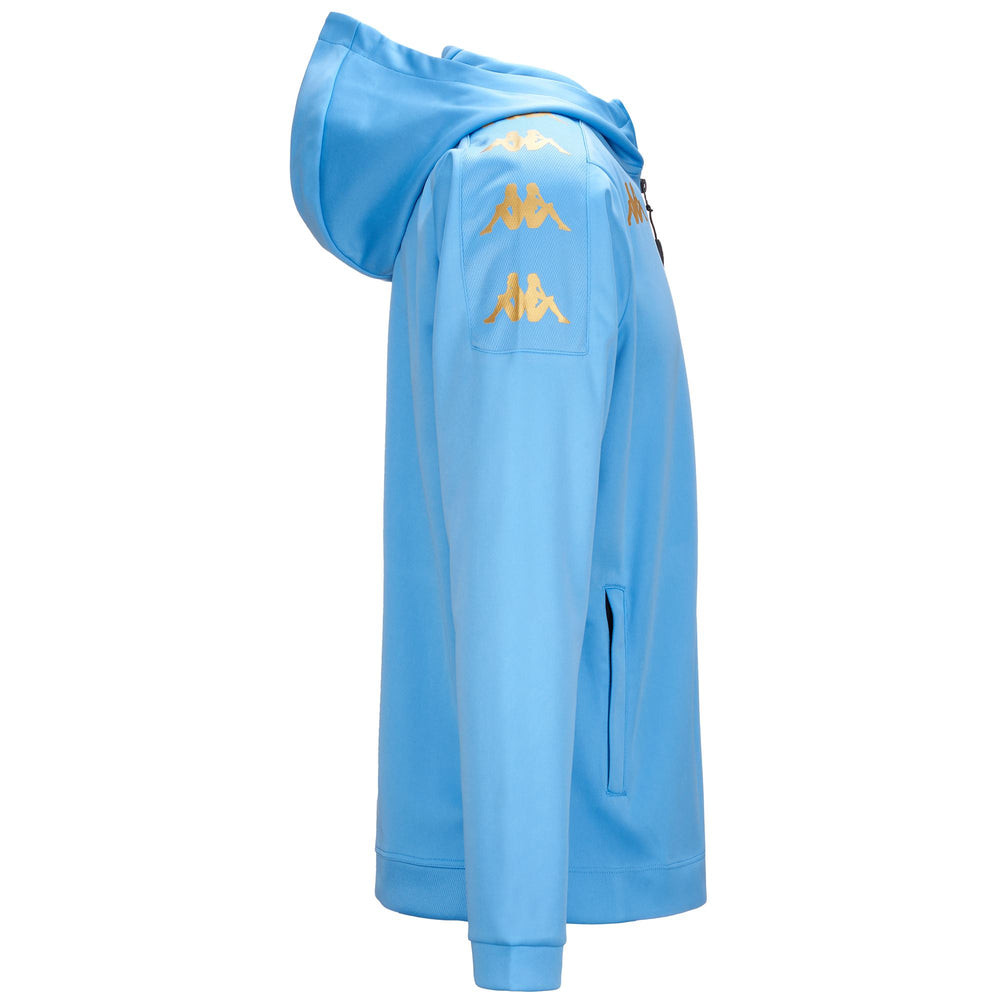 Fleece Man KAPPA4FOOTBALL GREVOLO Jacket BLUE  SKY Dressed Front (jpg Rgb)	