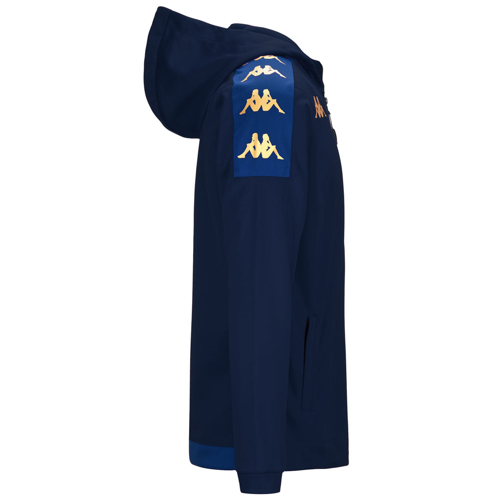 Fleece Man KAPPA4FOOTBALL GREVOLO Jacket BLUE MARINE-BLUE MD COBALT Dressed Front (jpg Rgb)	
