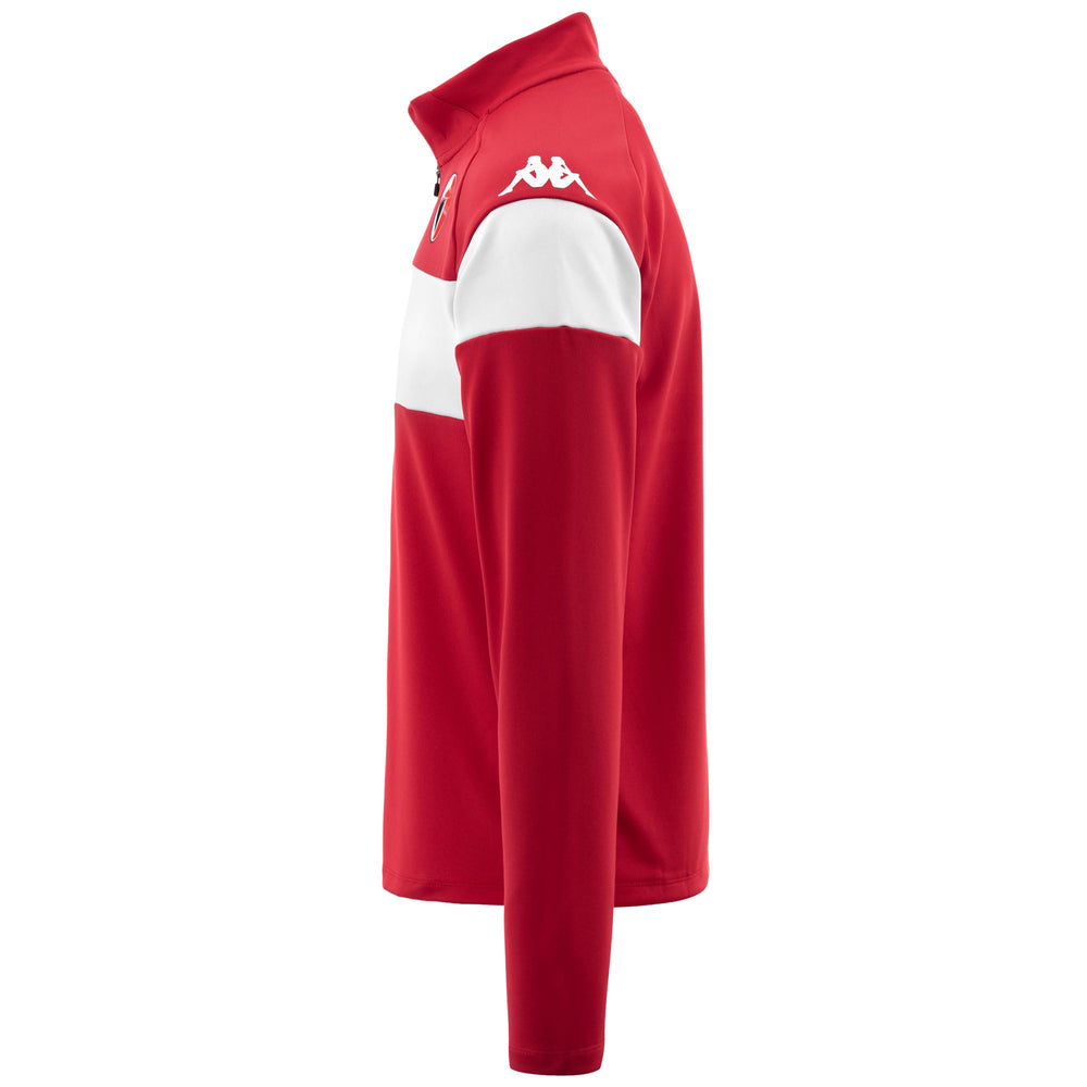 Fleece Man DOVARE BARI Jumper RED-WHITE Dressed Front (jpg Rgb)	