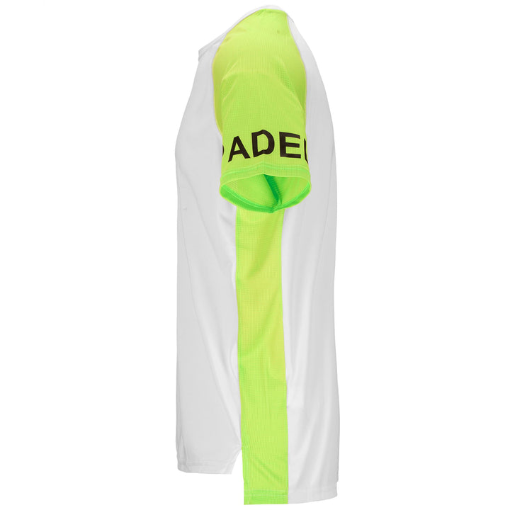 Active Jerseys Man KOMBAT PADEL DAGO Shirt WHITE OFF - GREEN ACID Dressed Front (jpg Rgb)	