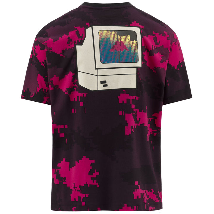 T-ShirtsTop Man AUTHENTIC GRAPHIK GABRIEL T-Shirt BLACK - FUCHSIA BRIGHT ROSE Dressed Side (jpg Rgb)		