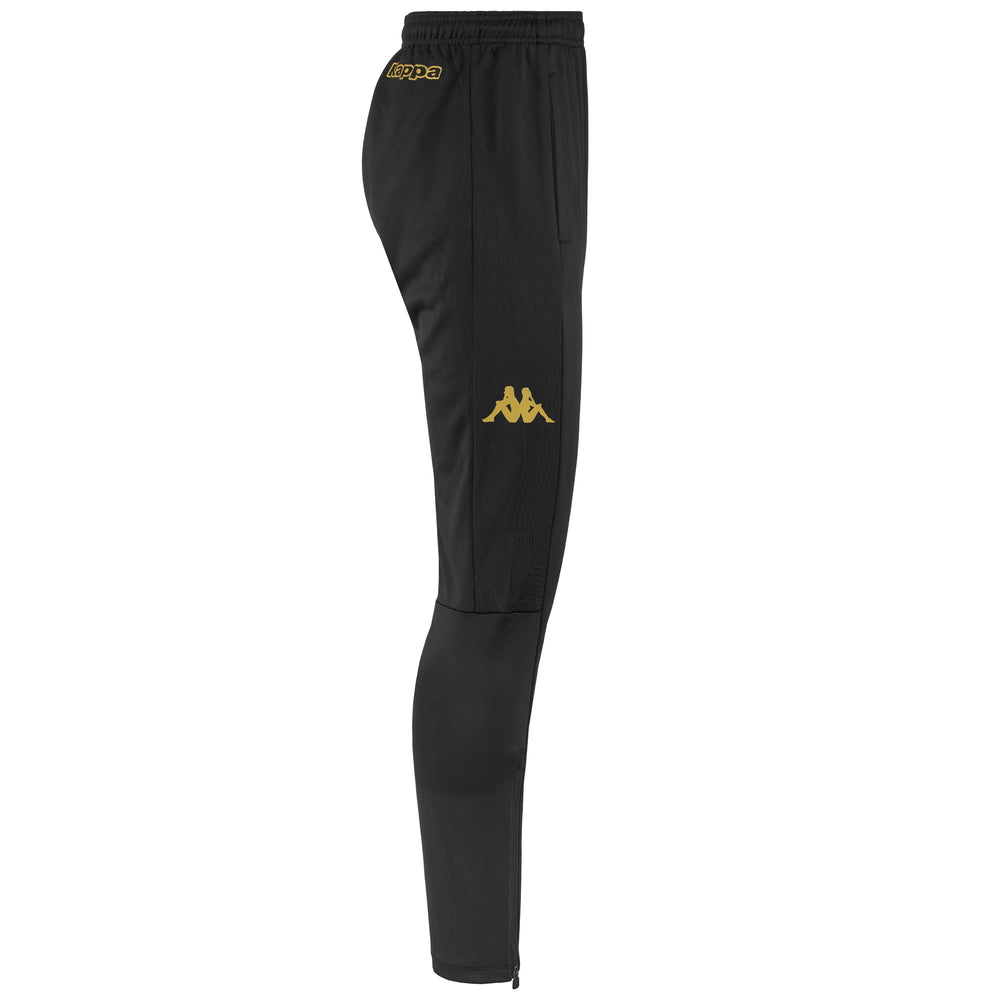 Pants Man KAPPA4FOOTBALL DARENTE Sport Trousers BLACK-GOLD Dressed Front (jpg Rgb)	