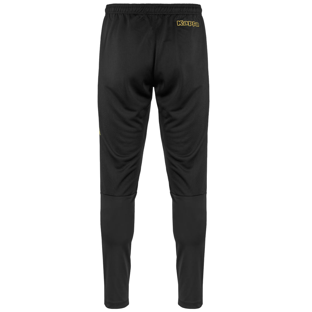Pants Man KAPPA4FOOTBALL DARENTE Sport Trousers BLACK-GOLD Dressed Side (jpg Rgb)		