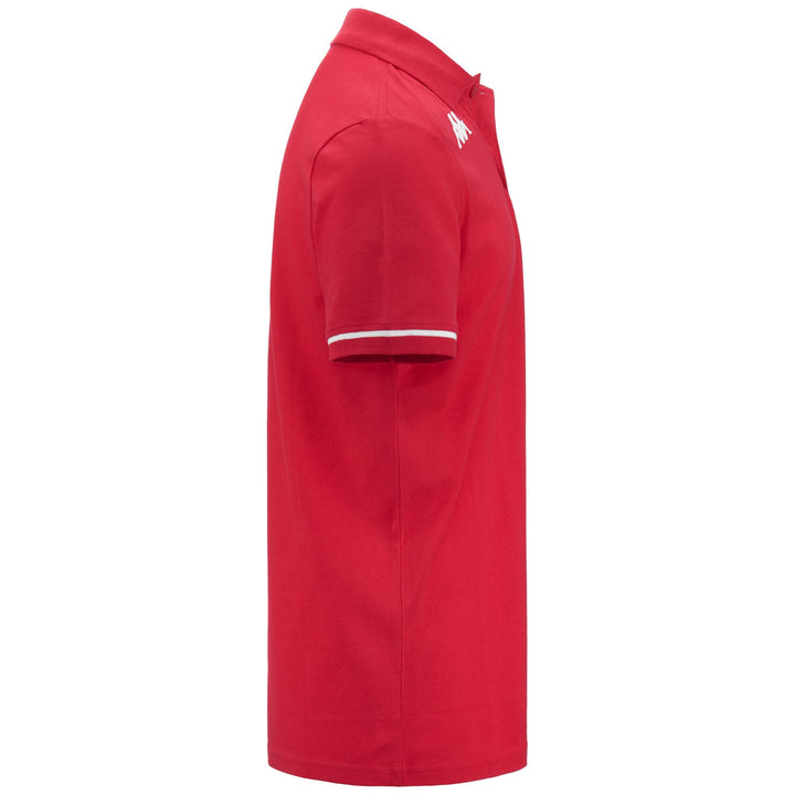 Polo Shirts Man KAPPA4TRAINING BARLI Polo RED-WHITE Dressed Front (jpg Rgb)	