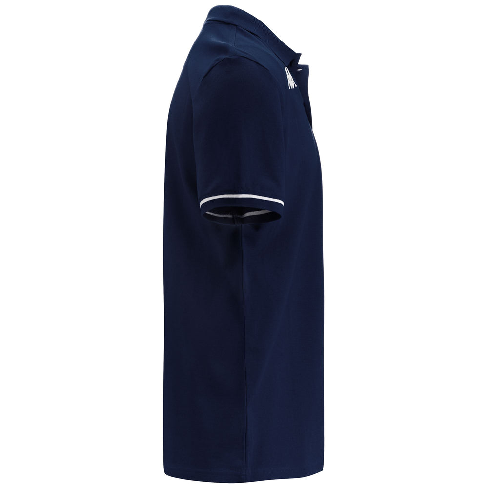 Polo Shirts Man KAPPA4TRAINING BARLI Polo BLUE MARINE - WHITE Dressed Front (jpg Rgb)	