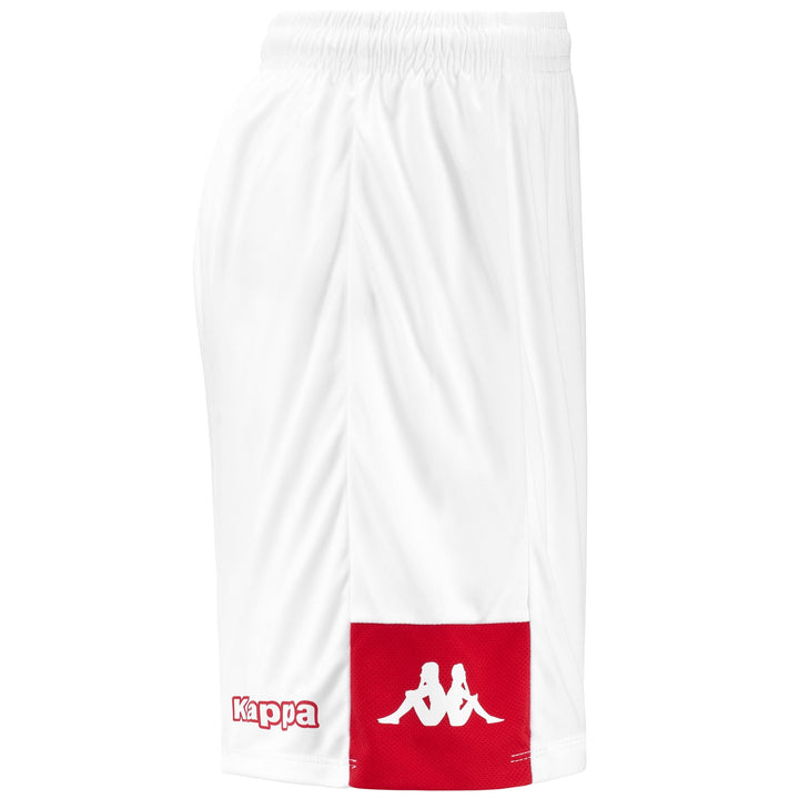 Shorts Man KAPPA4FOOTBALL DAGGO Sport  Shorts WHITE-RED Dressed Front (jpg Rgb)	