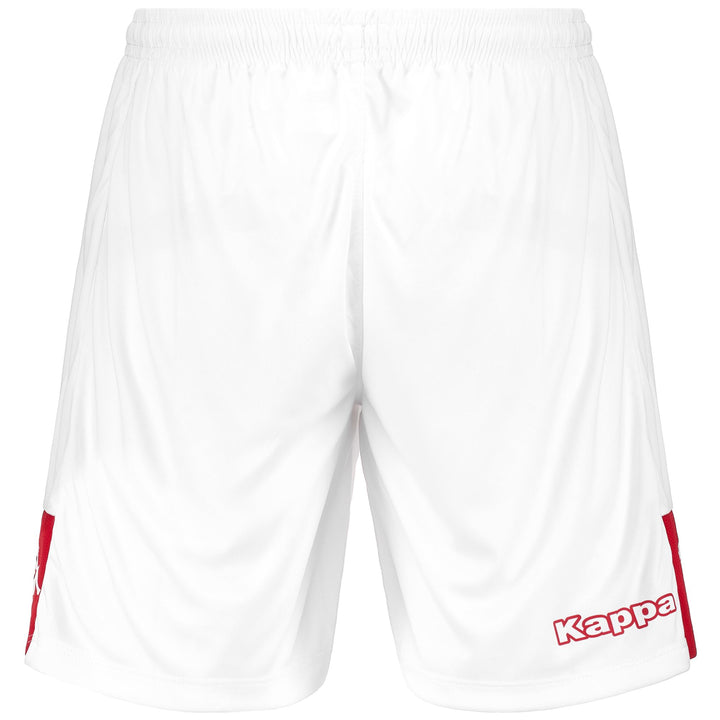 Shorts Man KAPPA4FOOTBALL DAGGO Sport  Shorts WHITE-RED Dressed Side (jpg Rgb)		