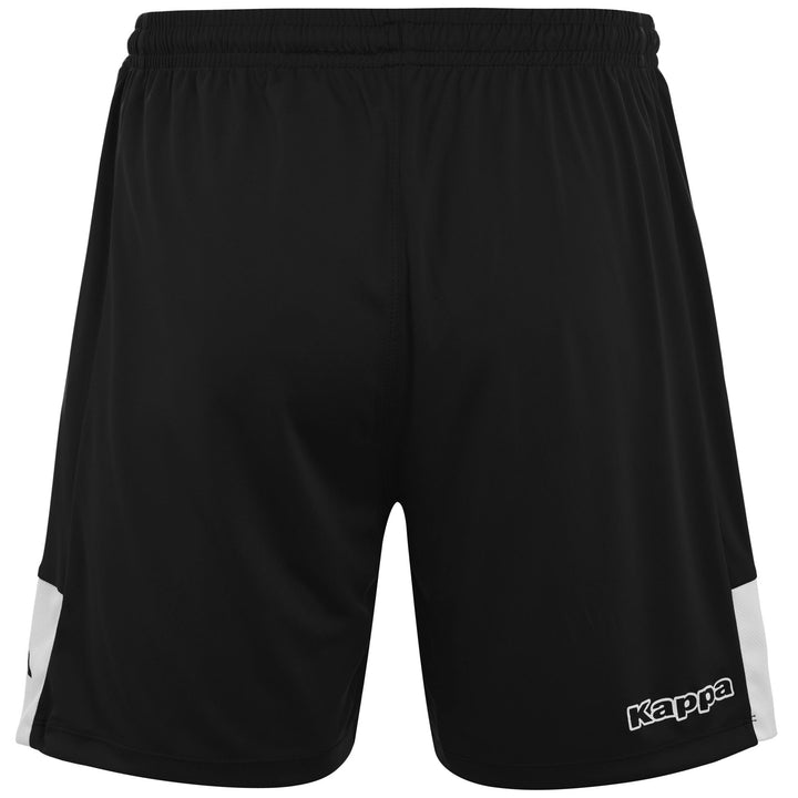 Shorts Man KAPPA4FOOTBALL DAGGO Sport  Shorts BLACK - WHITE Dressed Side (jpg Rgb)		