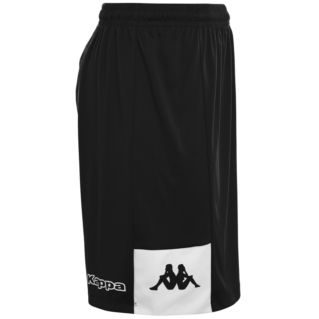 Shorts Man KAPPA4FOOTBALL DAGGO Sport  Shorts BLACK - WHITE Dressed Front (jpg Rgb)	