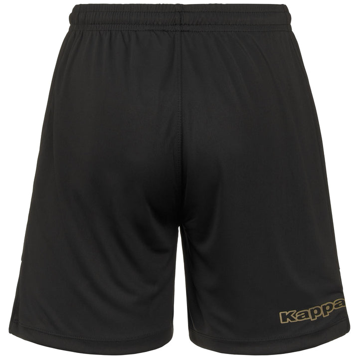 Shorts Man KAPPA4FOOTBALL DAGGO Sport  Shorts BLACK-GOLD Dressed Side (jpg Rgb)		