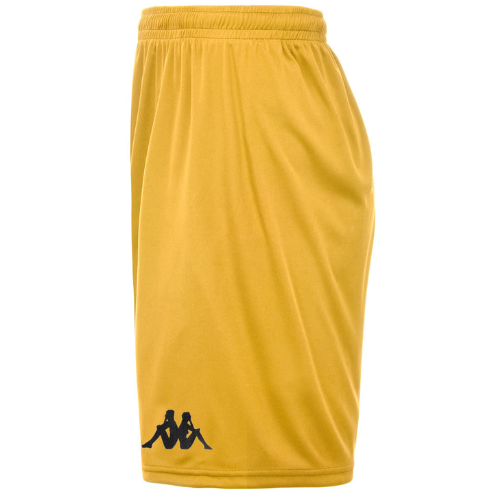Shorts Man KAPPA4FOOTBALL BORGO Sport  Shorts YELLOW CHROME Dressed Front (jpg Rgb)	