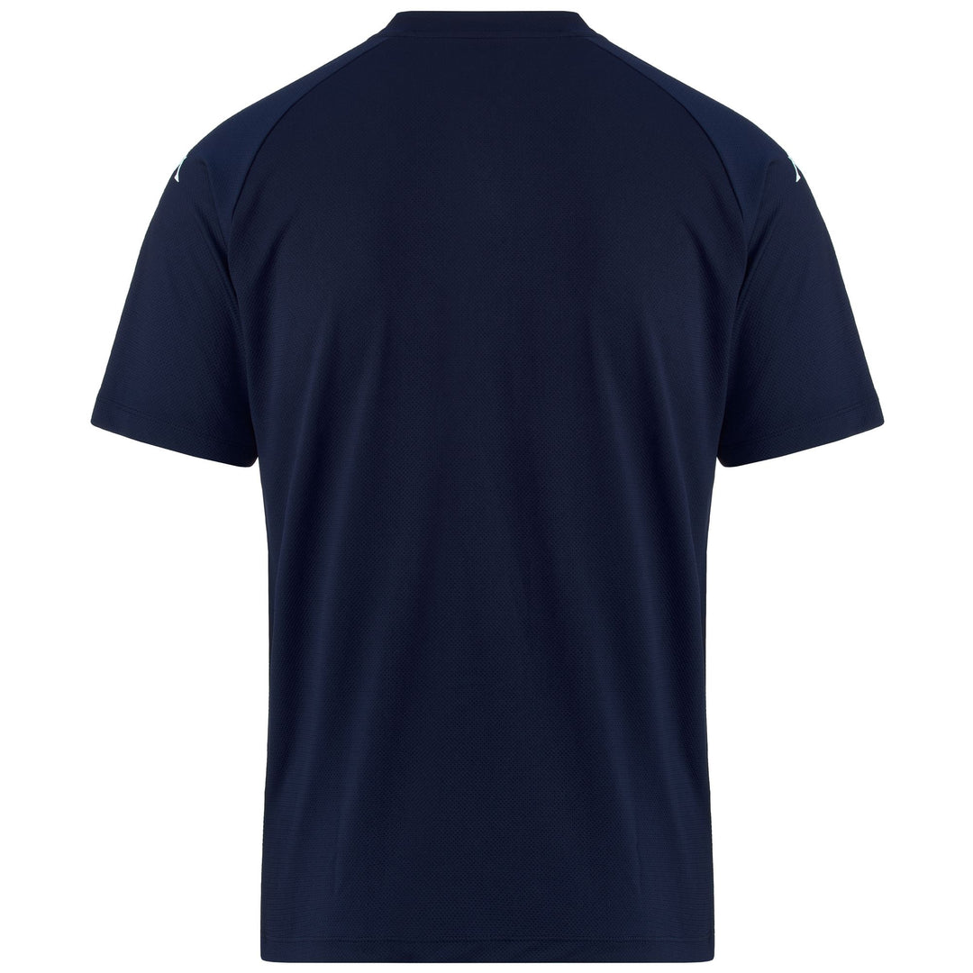 Polo Shirts Man KAPPA4FOOTBALL DALTO Polo BLUE MARINE-GREY MELANGE Dressed Side (jpg Rgb)		