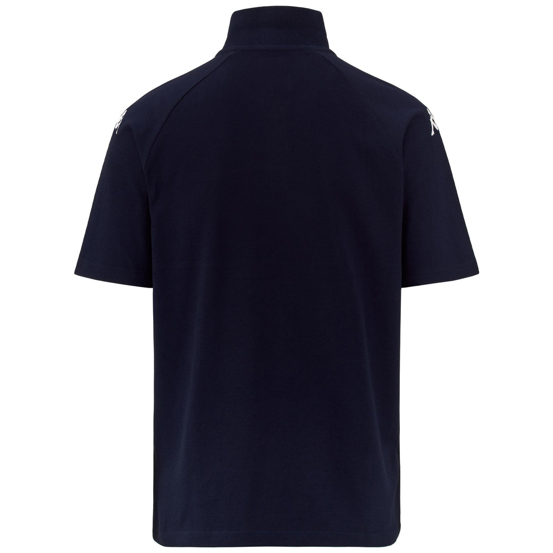 Polo Shirts Man KAPPA4FOOTBALL DIANETTI Polo BLUE MARINE - WHITE Dressed Side (jpg Rgb)		