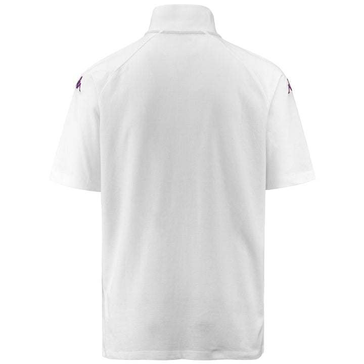 Polo Shirts Man KAPPA4FOOTBALL DIANETTI Polo WHITE-VIOLET INDIGO Dressed Side (jpg Rgb)		