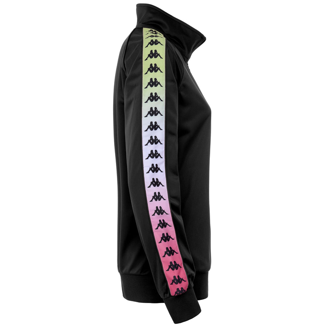 Fleece Woman 222 BANDA WANNISTON DEGRADE Jacket BLACK-FUXIA-LIME Dressed Front (jpg Rgb)	