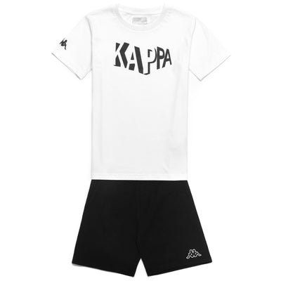 Sets Boy LOGO DUMBY KID Short/ T-Shirt White - Black | kappa Photo (jpg Rgb)			