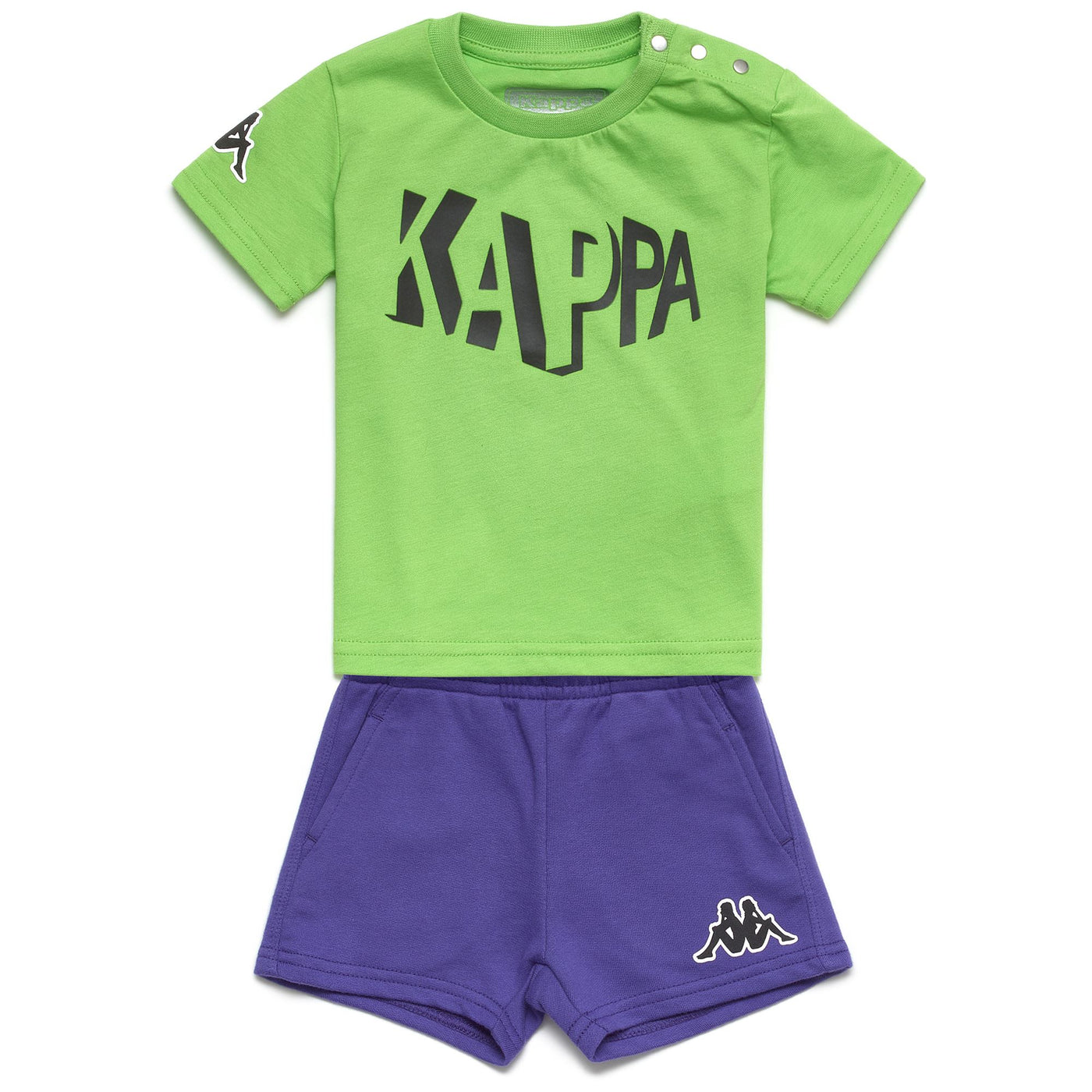 Sets Boy LOGO DUMBY KID Short/ T-Shirt Green - Blue Spectrum | kappa Photo (jpg Rgb)			