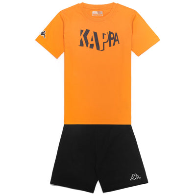 Sets Boy LOGO DUMBY KID Short/ T-Shirt Orange Lt - Black | kappa Photo (jpg Rgb)			