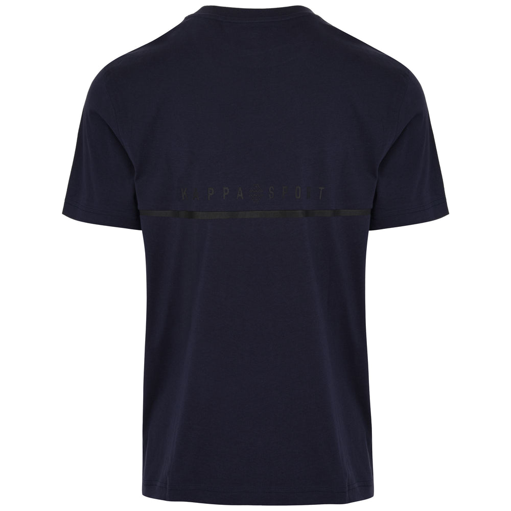 T-ShirtsTop Man LOGO DARTON T-Shirt BLUE DK - BLACK Dressed Front (jpg Rgb)	