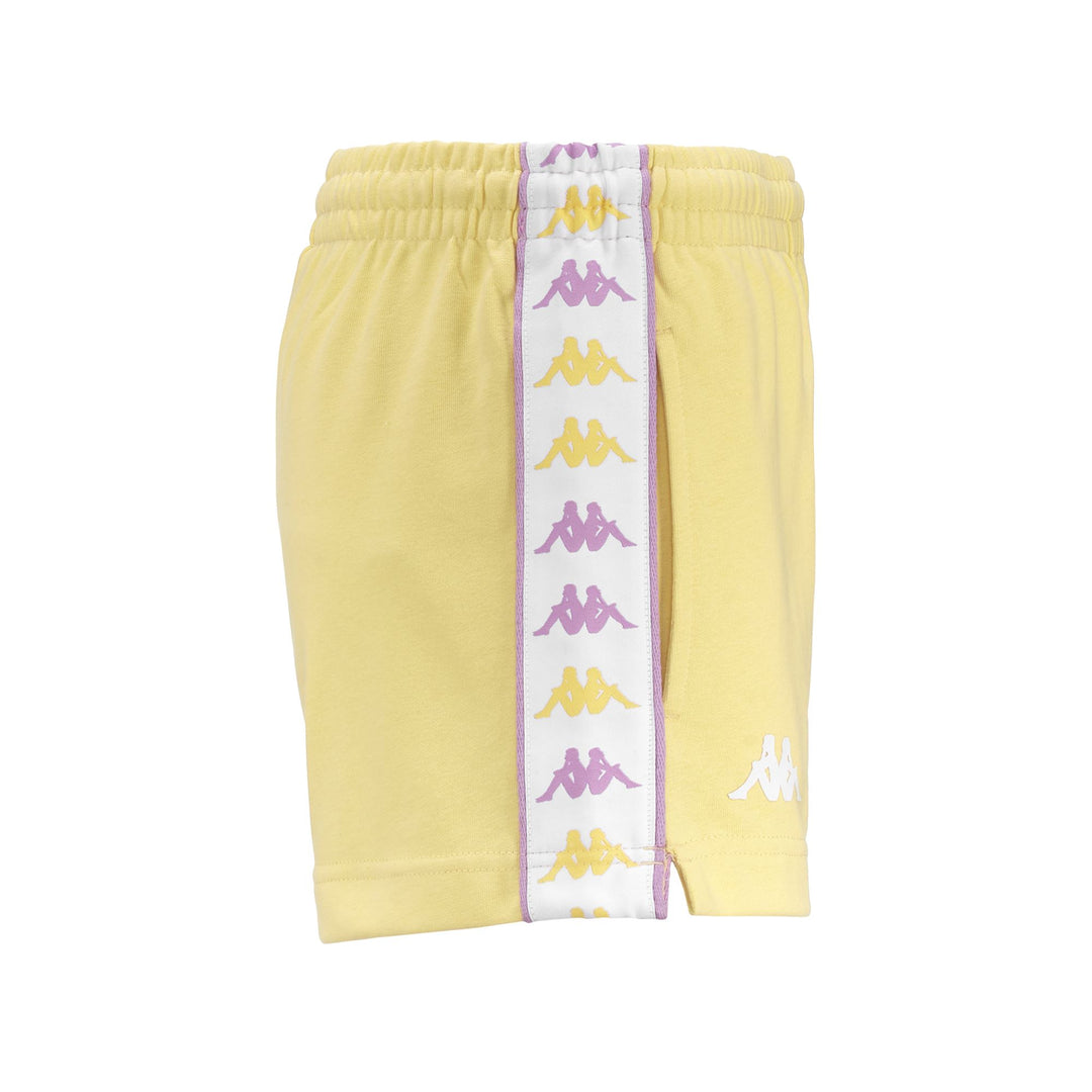 Shorts Woman 222 BANDA TREADYI Sport  Shorts YELLOW ANISETTE-WHITE-VIOLET LILLA Dressed Front (jpg Rgb)	